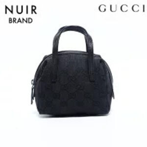 Gucci GG Canvas Clutch Boston Handbag Black